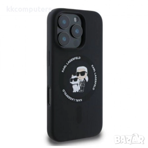 Оригинален кейс Karl Lagerfeld Silicone Karl and Choupette Heads MagSafe и Протектор За iPhone 16 Pr, снимка 2 - Калъфи, кейсове - 51961981