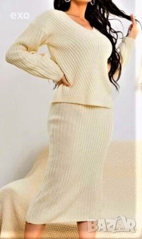 Зимен комплект с пола, Елегантен зимен комплект, Дамски зимен костюм, снимка 3 - Рокли - 43245067