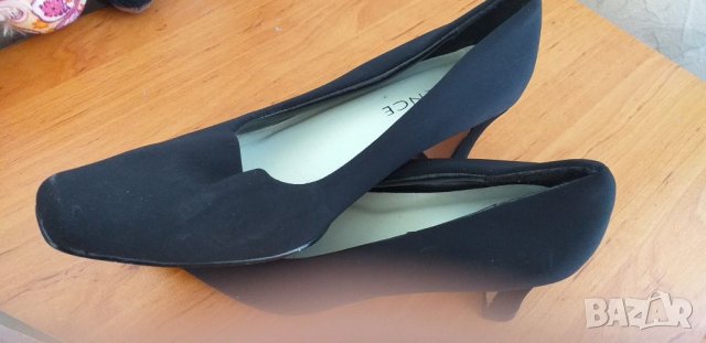 Черни обувки от плат, размер 4, снимка 4 - Дамски обувки на ток - 26729807
