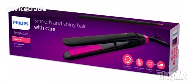 Преса за коса Philips StraighCare Essential BHS375/00, Технология ThermoProtect, снимка 6 - Преси за коса - 37716464