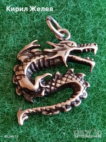 Унисекс сребърна висулка КИТАЙСКИ ДРАКОН ювелирна изработка 27219, снимка 3 - Колиета, медальони, синджири - 52912451
