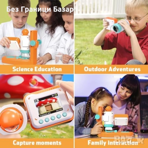 Нов Образователен Микроскоп 1000x за Деца с Екран и Светлина Играчка, снимка 7 - Образователни игри - 51488352