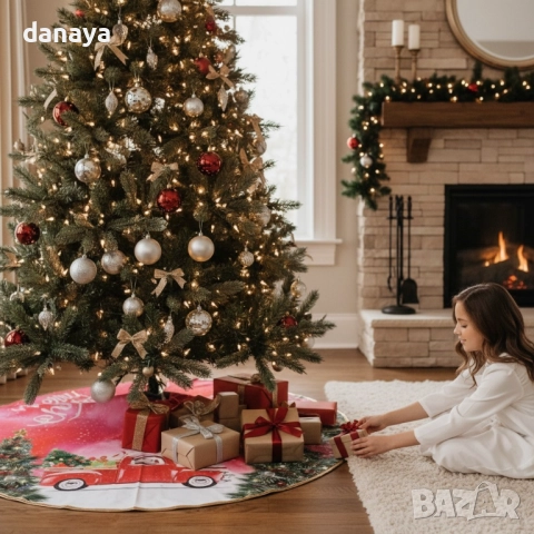 6170 Коледна подложка за под елха, диаметър 80 см, снимка 4 - Декорация за дома - 52749918