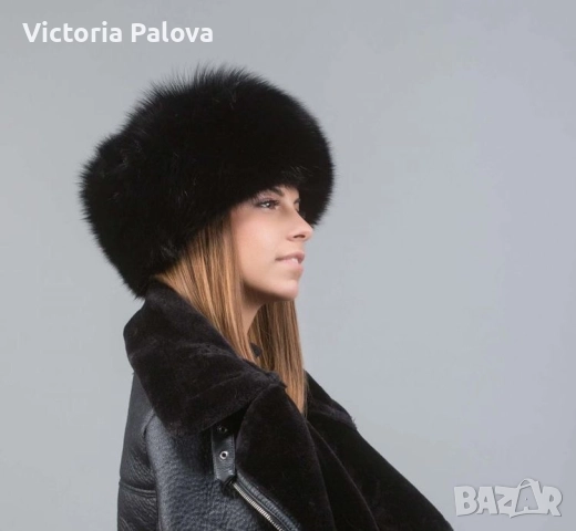 Луксозна норкова шапка PILLBOX  Италия
