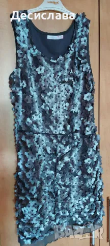 Дамска рокля с цветя и мъниста размер L/XL, снимка 1