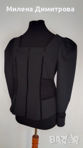 Дамска блуза с буфан ръкав ръчна изработка , снимка 9 - Блузи с дълъг ръкав и пуловери - 52487885