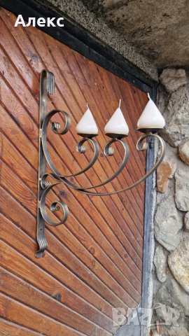 Масивен стенен свещник, ковано желязо– 2.1кг, 60см/ 50см