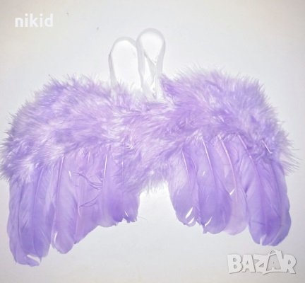 лилави пухкави ангелски крила криле и лента с пандела за глава за бебе фотосесия фото, снимка 2 - Други - 27276534