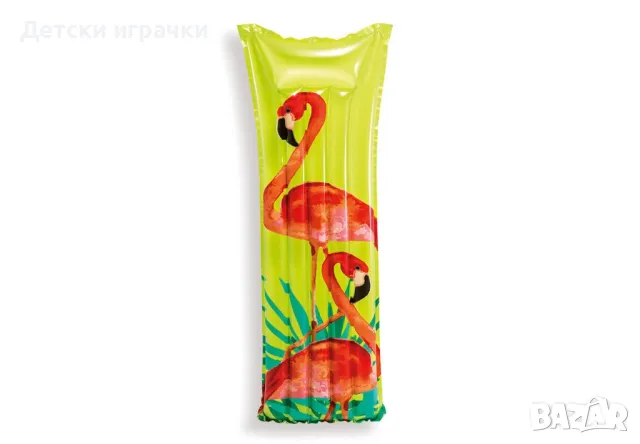 Надуваем дюшек Fashion Intex, 183 х 69 см, PVC, с вградена възглавница, ярки цветове, снимка 6 - Надуваеми играчки - 50039983