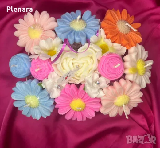 Ръчно изработени букети от соеви свещи, снимка 8 - Декорация - 50027159