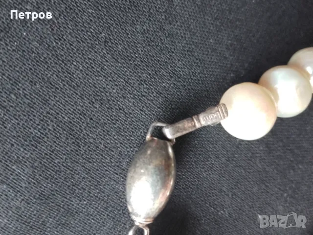 колие естествени перли сребро, снимка 3 - Колиета, медальони, синджири - 49296002
