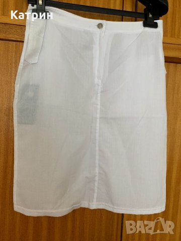 Памучна бяла пола