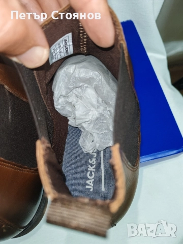 Удобни мъжки боти от естествена кожа Jack&Jones №46, снимка 7 - Мъжки боти - 51977571