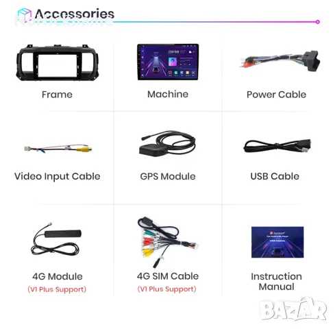 Мултимедия Junsun V1 Plus (6GB-128GB) за Peugeot Expert 3, Citroen Jumpy 3, SpaceTourer 2016 - 2021, снимка 13 - Аксесоари и консумативи - 48752510