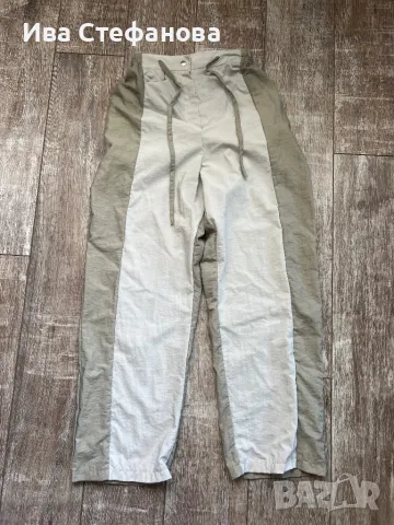 Нов спортно елегантен панталон висока талия  ластик на талията памук памучен 