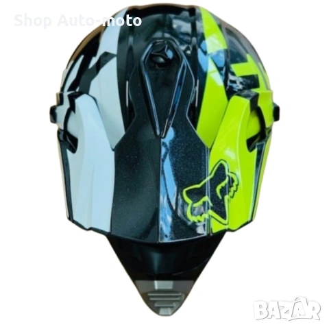 Кросова каска Automat, За мотор, Атв, Вело, S и M размер, Черен-бял с неон, Гланц, снимка 4 - Аксесоари и консумативи - 53444285