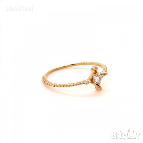 Златен дамски пръстен 0,93гр. размер:57 14кр. проба:585 модел:14275-3, снимка 3 - Пръстени - 39855412