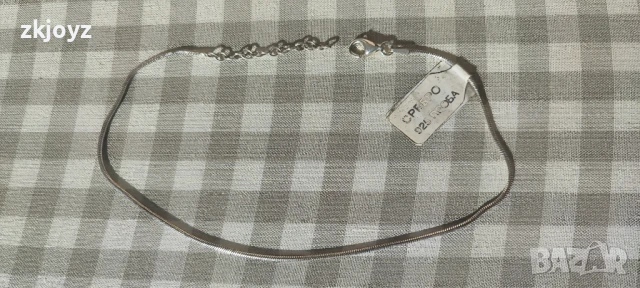НОВА СРЕБЪРНА ГРИВНА ЗА КРАК 3 грама / ПРОБА 925, снимка 2 - Гривни - 51159834