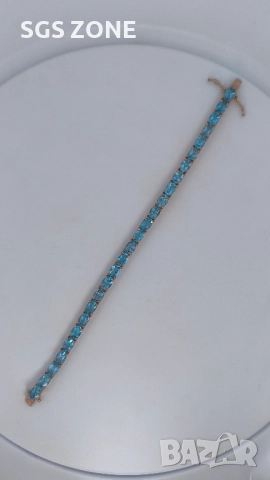 ПОЗЛАТЕНА СРЕБЪРНА ГРИВНА С ТОПАЗ SWISS ТАЙЛАНД, снимка 8 - Гривни - 52317975