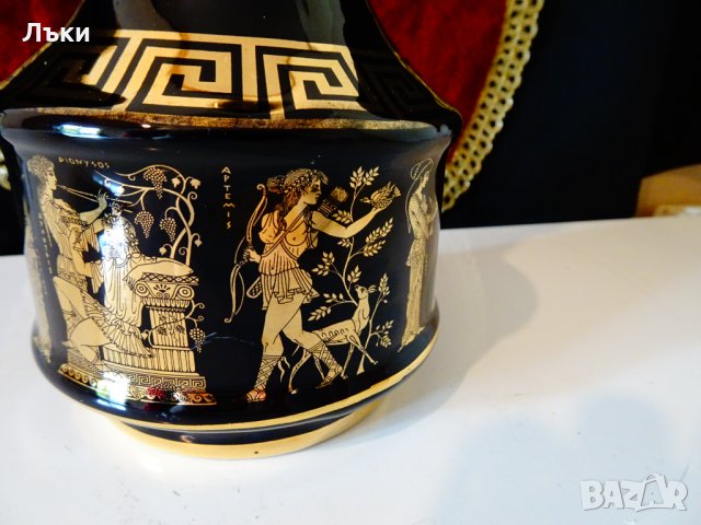 Гръцка порцеланова ваза,гарафа,24 карата злато. , снимка 3 - Вази - 34618254