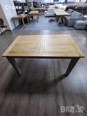 Дървена трапезна разтегателна маса 100 % дъб за 6 - 8 човека, снимка 12 - Маси - 43286518