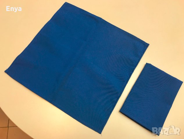 Сини салфетки и каре "пепел от рози", снимка 2 - Покривки за маси - 29062456