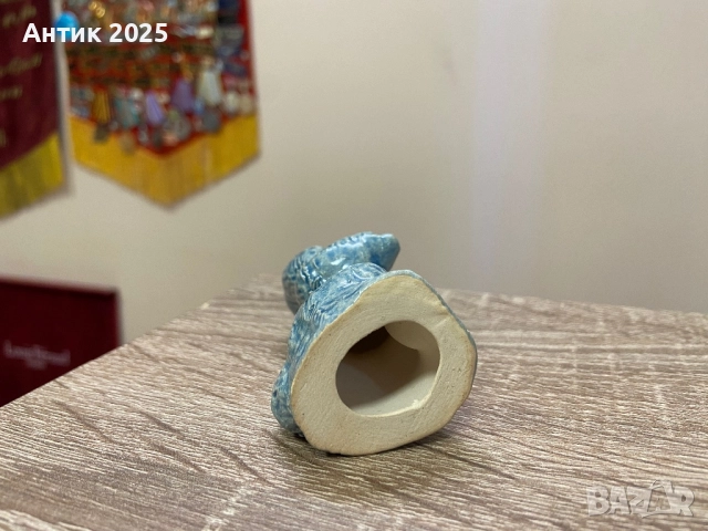 Винтидж фигурка „Пудел“, глазирана керамика, снимка 4 - Антикварни и старинни предмети - 52525961