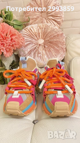 сникърси Долче и Габана 38*D&G Colour Block Lace-Up Sneakers, снимка 18 - Маратонки - 44871955