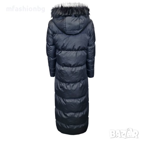 Супер дълго дамско яке 120см, City Angels Jeans, двуцветен пух, снимка 5 - Якета - 44138518