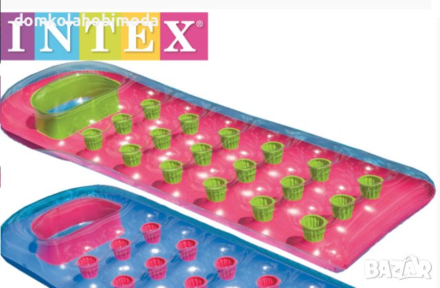  Надуваем матрак Intex,188x71 cm, 18 джоба за бутилки, до 80 кг. 