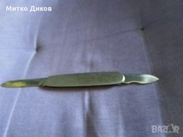 Джобно ножче винтидж немско GML Rostfrei  DDR Germany 83x57mm без луфт, снимка 4 - Ножове - 35259586