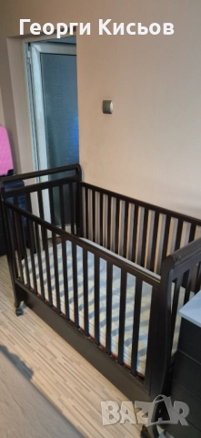 Кошара - дървена, масив, венге, 120/60 много запазена, снимка 3 - Бебешки легла и матраци - 52311424