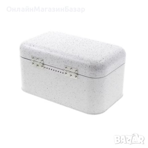Метална кутия за хляб, инокс с бяло мраморно покритие, 30x19,5x15,8 см, снимка 5 - Кутии за храна - 44045409