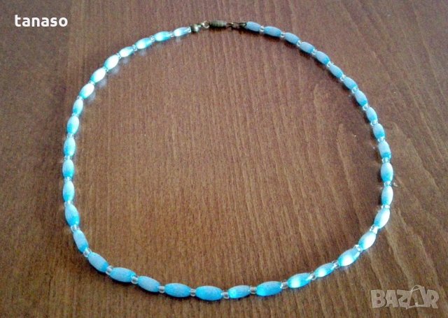 Стара огърлица, гердан син седеф