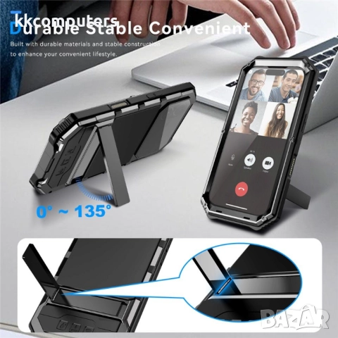 R-JUST Калъф с Протектор за iPhone 17 | Удароустойчив, Водоустойчив (IP54) | Вграден стойка, снимка 8 - Калъфи, кейсове - 52052255