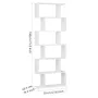 Homfa Геометрична библиотека с дървена S-образна, 6 нива, бяла, снимка 5