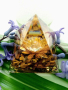 Оргонова Пирамида - Символ Лотос Естествен кристал, Тигрово Око, снимка 3