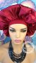 Луксозна Шапка Стил Боне в Рубинено Червен Наситен Цвят КОД 2063, снимка 3