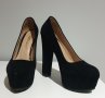 Дамски велурени обувки на ток, снимка 2