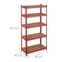 Тежкотоварен стелаж Relaxdays с 5 рафта в червено 180см,до 875кг , снимка 6
