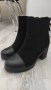Дамски черни боти кожа и велур , снимка 8