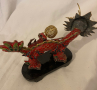 Китайски античен червен метален дракон, снимка 10