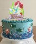 Малката Русалка Ариел и приятели Happy Birthday твърд Акрил топер за торта украса рожден ден парти, снимка 1 - Други - 35278283