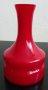 Червена опалинена стъклена ваза в стил арт деко от Мурано, снимка 3