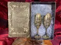 Чаши за вино или шампанско със декорирана кутия за юбилей, снимка 1