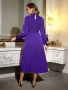 Официална лилава рокля с дълъг ръкав, снимка 3