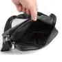 Дизайнерска, Мъжка правоъгълна кожена чантичка за през рамо /Черна естест.кожа!, снимка 14