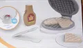 Дървен комплект Пица , Гофретник , Суши ,Торта ,Закуска, дървени играчки за детска кухня, снимка 5