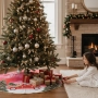 6170 Коледна подложка за под елха, диаметър 80 см, снимка 4