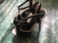 Черни обувки/сандали на висок ток, снимка 1 - Дамски елегантни обувки - 40709388
